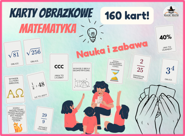 KARTY OBRAZKOWE - MATEMATYKA na koniec roku - aż 160 kart - NAUKA I ZABAWA