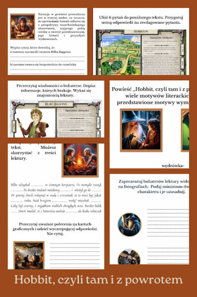 Klucz do angażujących lekcji- stacje zadaniowe do lektury ,,Hobbit, czyli tam i z powrotem"