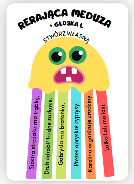 Logopedia - rerająca meduza - utrwalanie w zdaniach głoski R oraz L