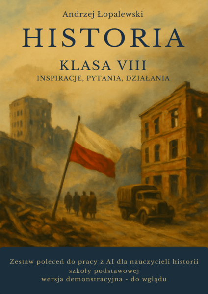 Historia – klasa VIII. Inspiracje, pytania, działania. Zestaw poleceń do pracy z AI dla nauczycieli historii szkoły podstawowej_wersja demo