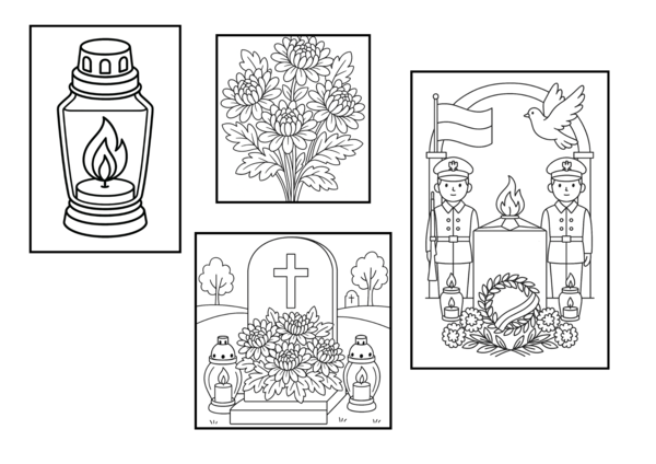 4 kolorowanki na 1 listopada