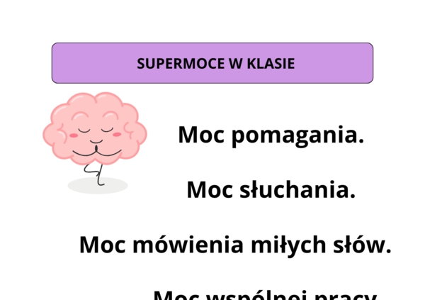 Plakat "supermoce w klasie". Wychowawca.