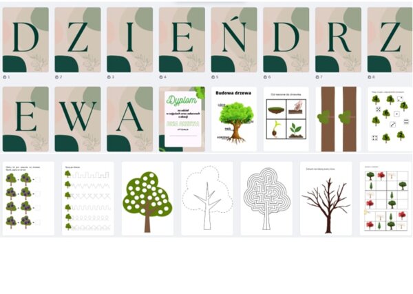 Dzień drzewa- girlanda+ zadania