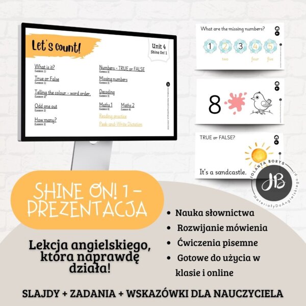 Prezentacja Shine On! 1 – Unit 4 Let's count!