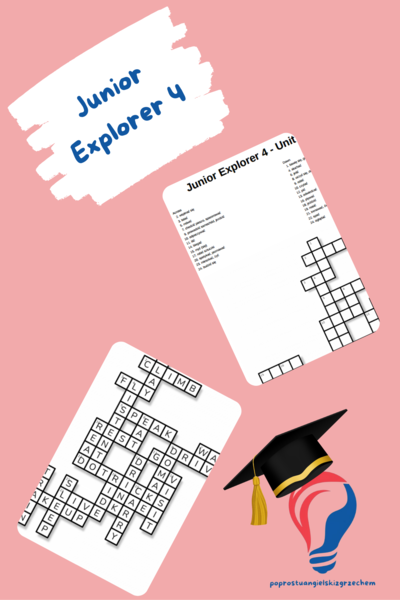 Junior Explorer 4 – Unit 8 – krzyżówki – Pogoda/Miejsca i atrakcje turystyczne/Inne słówka