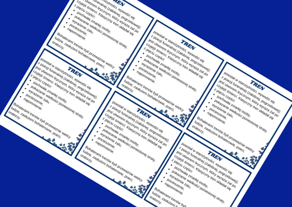 TREN – treny - cechy – wklejka - liryka