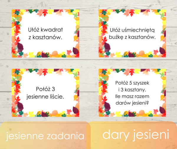 Jesienne zadania z darami jesieni.