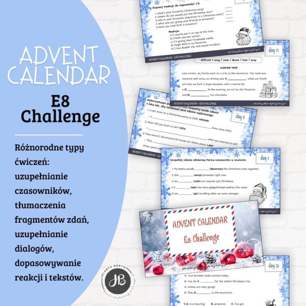 ADVENT CALENDAR – E8 CHALLENGE - klasy 7 i 8