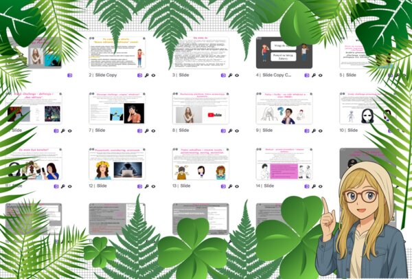 Prezentacja multimedialna w genial.ly do edycji „Czy challenge są dobrą drogą rozwoju?". Edukacja zdrowotna. Klasa 7. Dział „Nasze zachowania ryzykowne”.