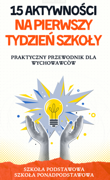 15 aktywności na pierwszy tydzień szkoły - przewodnik z kartami pracy