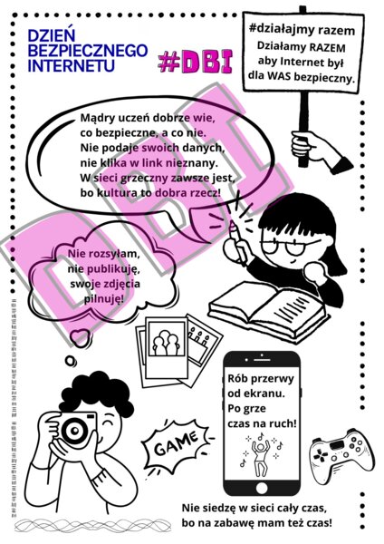 Kolorowanka z okazji Dnia Bezpiecznego Internetu #DBI z wierszykiem
