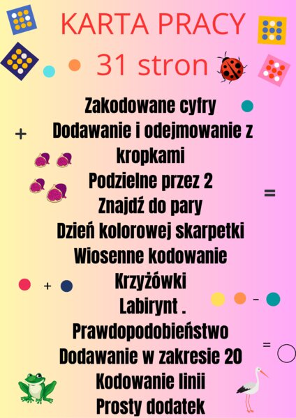Karta pracy 31 stron