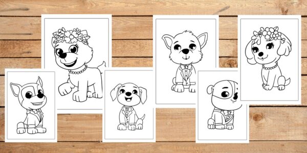 Kolorowanki - Psi Patrol - 6 piesków