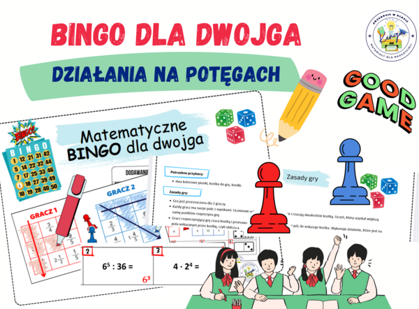 BINGO dla dwojga – Działania na potęgach / gra planszowa
