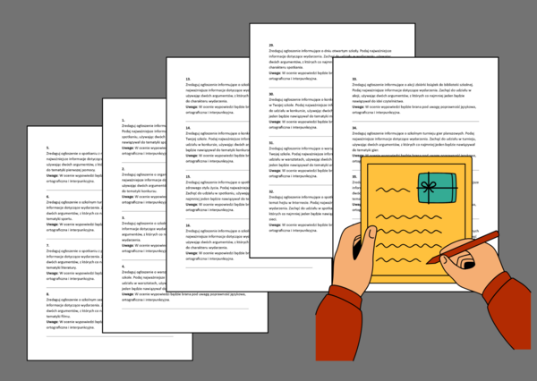 ✍️OGŁOSZENIE - (E8) 40 zadań egzaminacyjnych + tematy zaproszeń z arkuszy egzaminacyjnych CKE