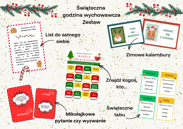 Świąteczna, kreatywna godzina wychowawcza - zestaw 5 gier