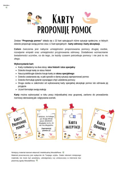 Karty PROPONUJĘ POMOC