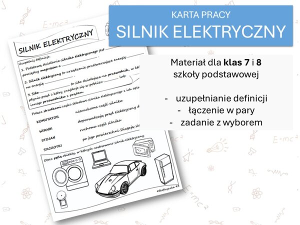 Fizyka 7 i 8. Karta pracy. SILNIK ELEKTRYCZNY. Magnetyzm.