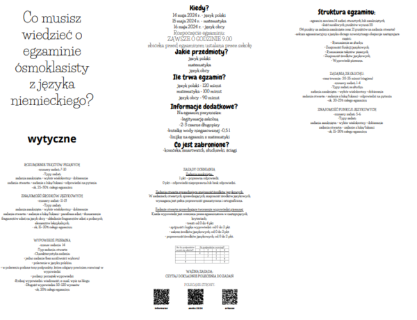 Co powinieneś wiedzieć przed egzaminem ósmoklasisty z języka niemieckiego? - wklejka, informacje