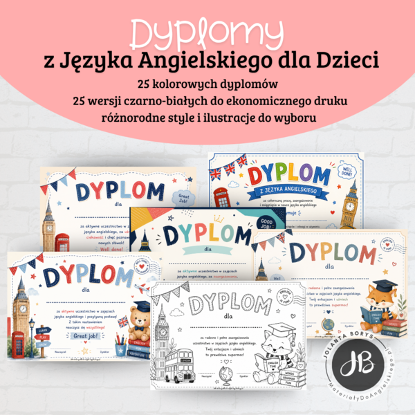 Dyplomy z Języka Angielskiego dla Dzieci | 50 Wzorów PDF | Przedszkole i Klasy 1–3
