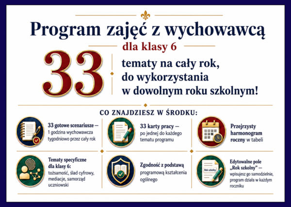 👨‍🏫PROGRAM ZAJĘĆ Z WYCHOWAWCĄ - klasa 6 (edycja uniwersalna) - powrót do szkoły