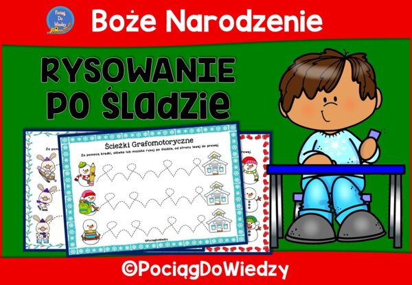 Boże Narodzenie - Rysowanie po śladzie