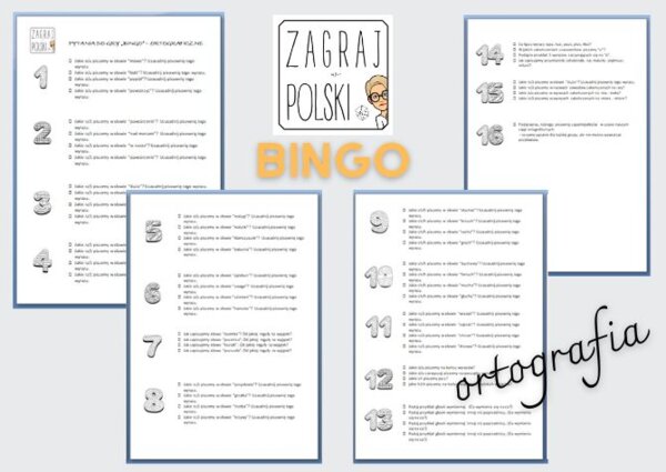 Bingo ortograficzne - pytania