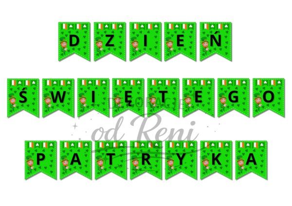 Dzień Świętego Patryka Saint  Patrick's Day girlanda