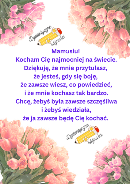 Życzenia na DZIEŃ MATKI - 10 szablonów do druku.