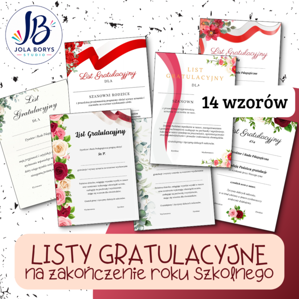 LIST GRATULACYJNY na zakończenie roku - dla rodziców