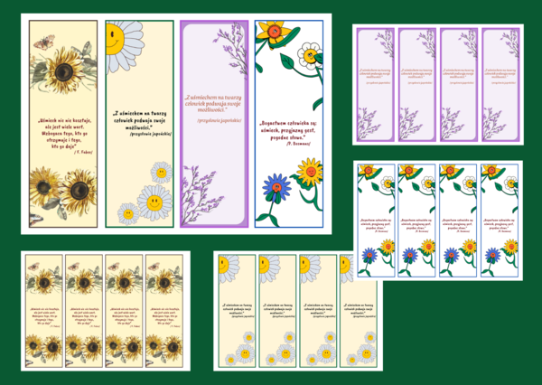 DZIEŃ ŻYCZLIWOŚCI I POZDROWIEŃ- Dzień Uśmiechu – cytaty – zakładki do książek – zakładka – wersja 3