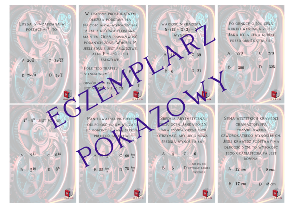 Fiszki E8 matematyka - zestaw I ABC