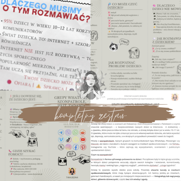 ✨ Pakiet edukacyjny dla wychowawcy „Ukryte zagrożenia internetu oczami ucznia – szonpatrole, tajne grupy, hejt”