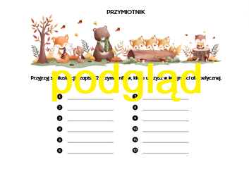 Przymiotnik - kolejność alfabetyczna - karta pracy