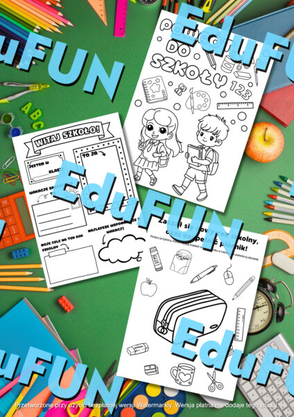 Powrót do szkoły! - kolorowanka, karty pracy, 6 stron