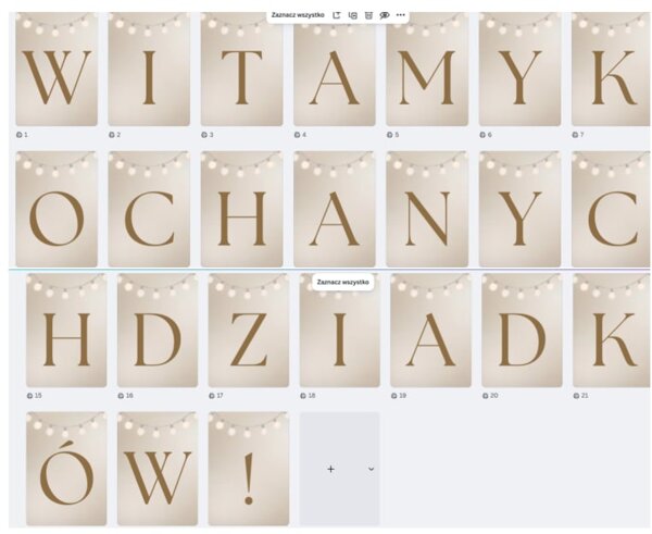 WITAMY KOCHANYCH DZIADKÓW! NAPIS NA PRZEDSTAWIENIE