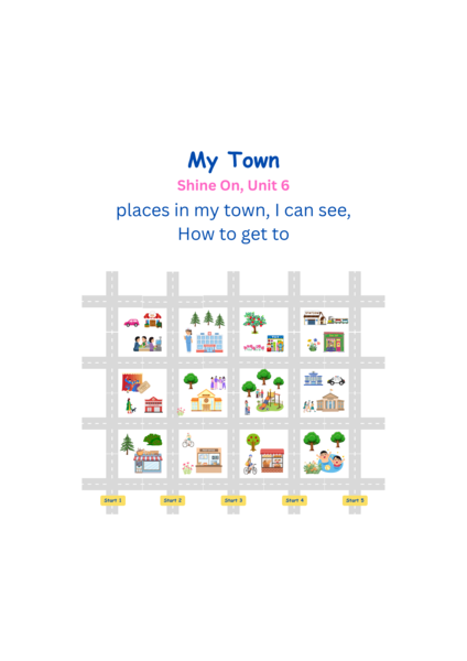 MY TOWN  (Shine On, Unit 6) - mapa, miejsca w miescie,