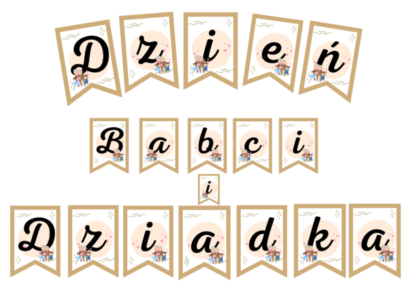 Dzień Babci i Dziadka - napis girlanda tylko 3 zł, każda litera A4