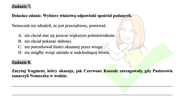Chłopcy z Placu Broni - czytanie ze zrozumieniem