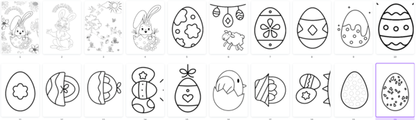 WIELKANOCNE KOLOROWANKI - 20 KOLOROWANEK