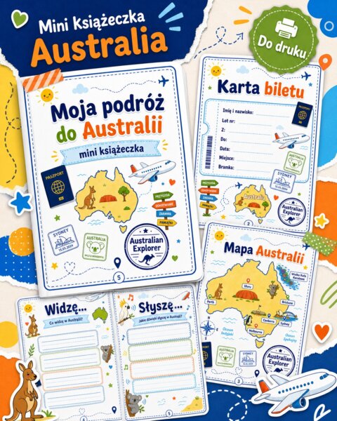 Moja podróż do Australii. Mini-książeczka