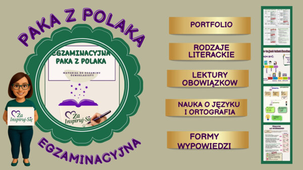 Egzamin ósmoklasisty z języka polskiego - kompleksowy zestaw do powtórzeń Paka z Polaka