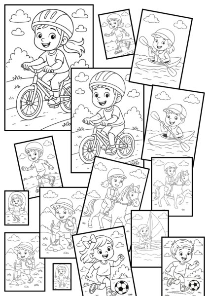 🎨 26 sportowych kolorowanek do druku! 🏃‍♀️🤸‍♂️🚴‍♀️