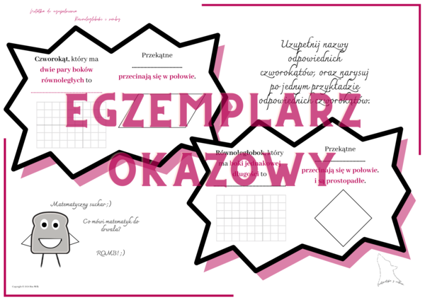 Równoległoboki i romby - notatka do uzupełnienia