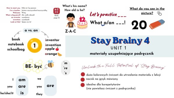 Stay Brainy 4 Unit 1 – Materiały dla nauczyciela | Prezentacja No Prep + PDF + Ćwiczenia interaktywne