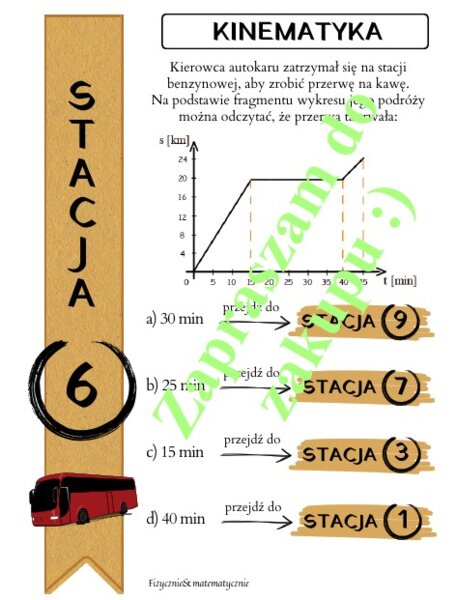 Pomysł na lekcję - stacje zadaniowe: Kinematyka.