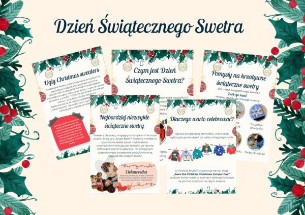 Gazetka szkolna- Dzień Świątecznego Swetra- Drugi piątek grudnia- A4