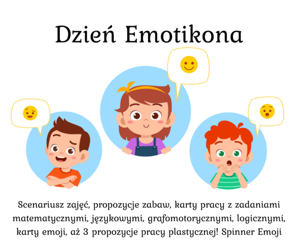 Giga Pakiet Dzień Emotikona + Dzień Emocji - Smutek, Radość, Złość / 2 scenariusze