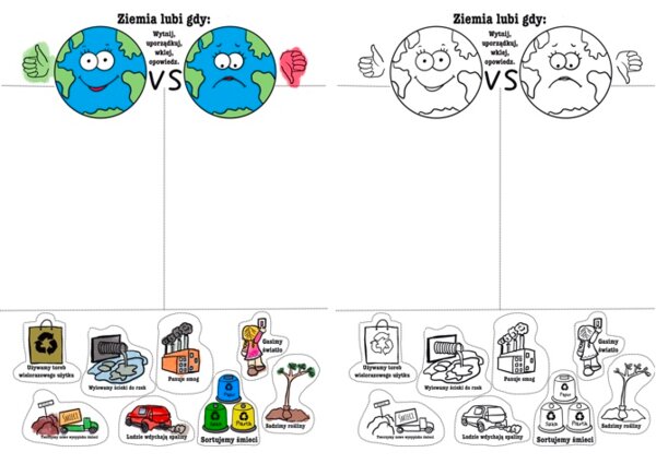 Co lubi Ziemia? - Dzień Ziemi, ekologia, karta pracy