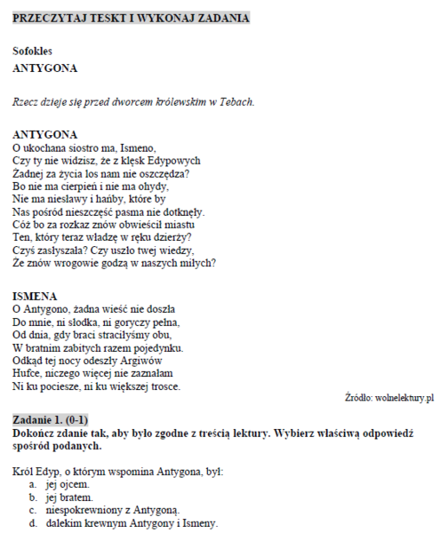 Antygona - omówienie lektury